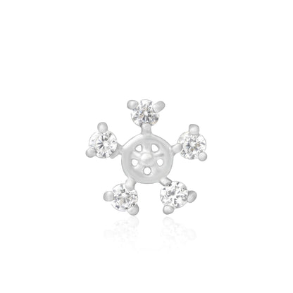 Floral Silver Nose Pin