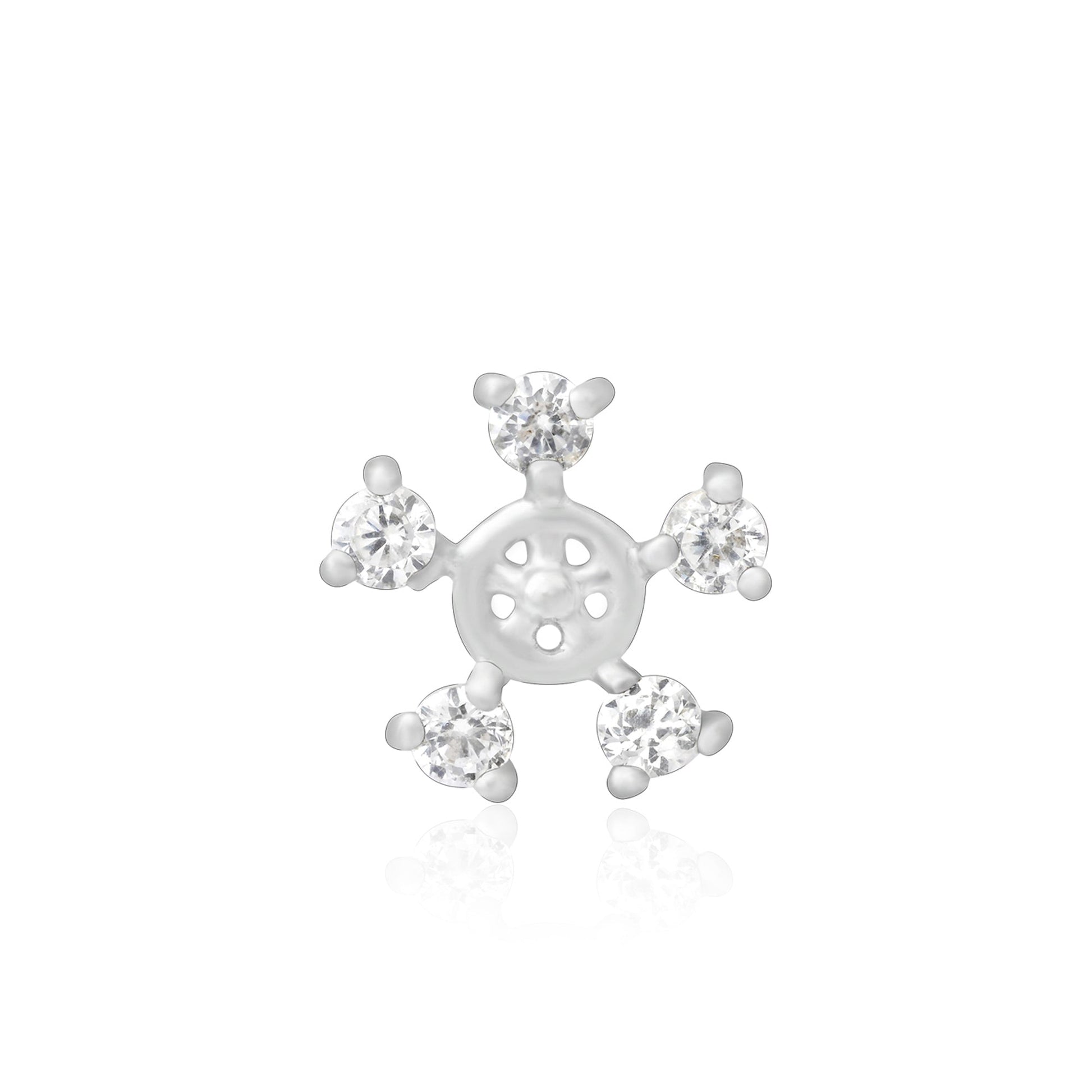 Floral Orbit Silver Nose Pin
