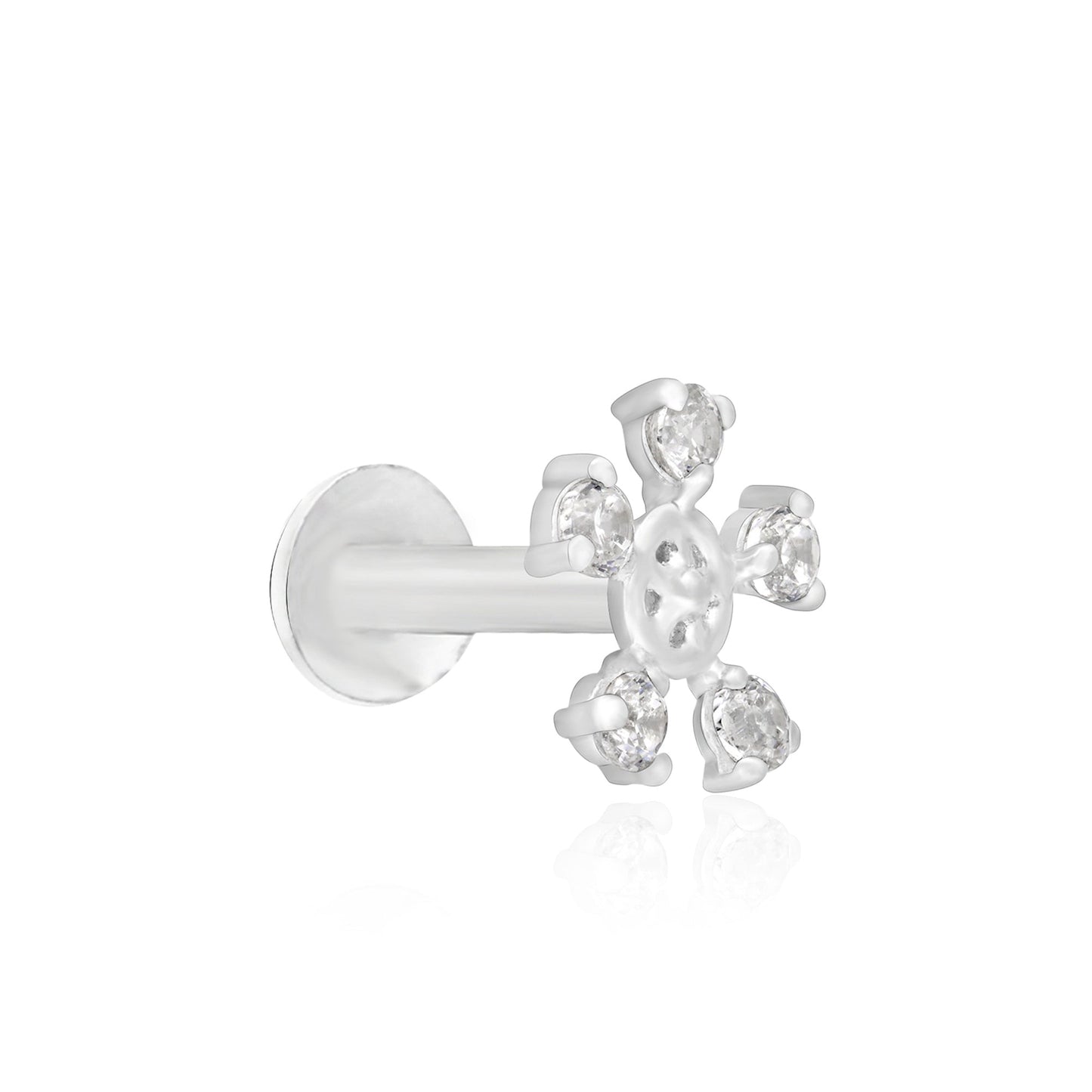 Floral Silver Nose Pin