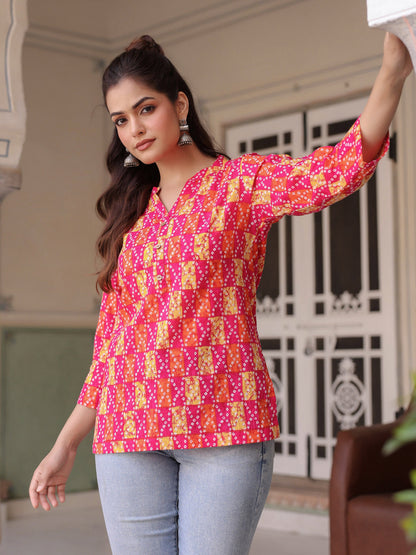 Daily wear printed cotton top women