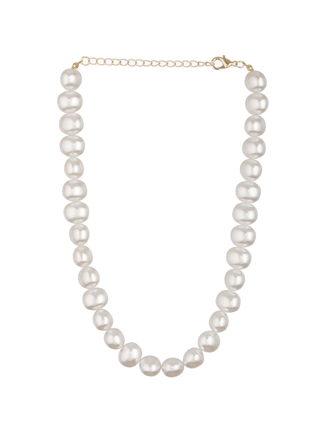 PriyaasI Chunky White Pearl Necklace