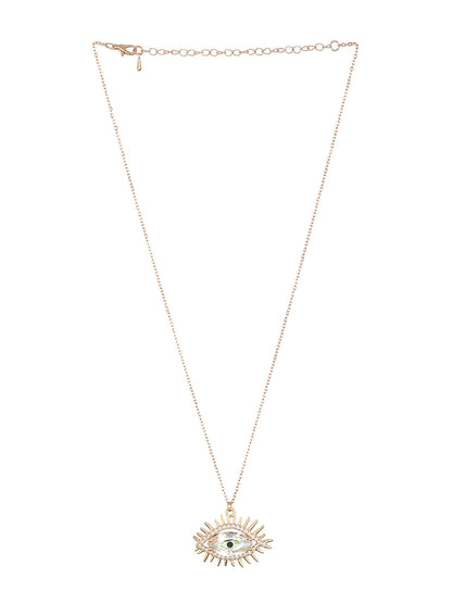 Prita by Priyaasi Studded Evil Eye Link Chain Gold-Plated Necklace