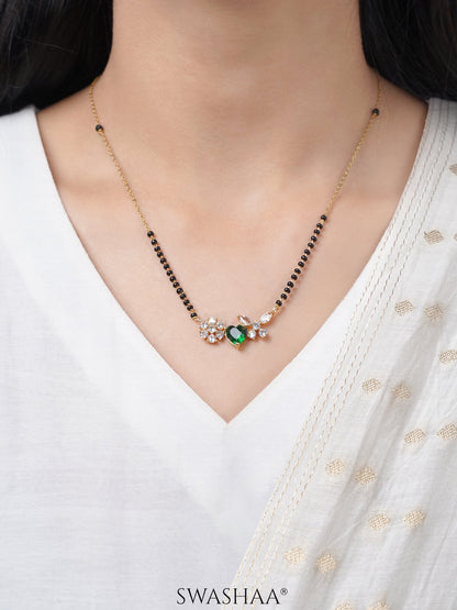 Deesha Emerald Heart 18K Gold Plated Mangalsutra
