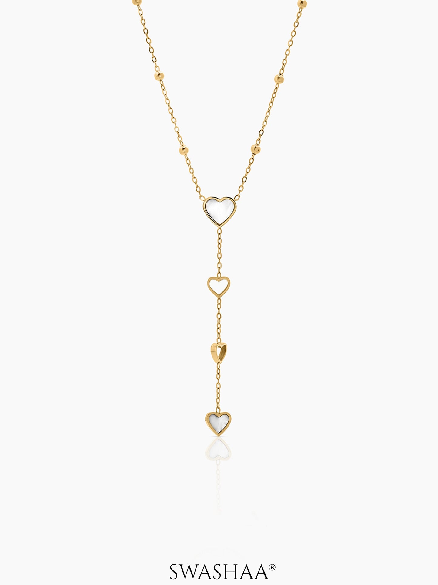 Delora Heart Drop Necklace - Swashaa