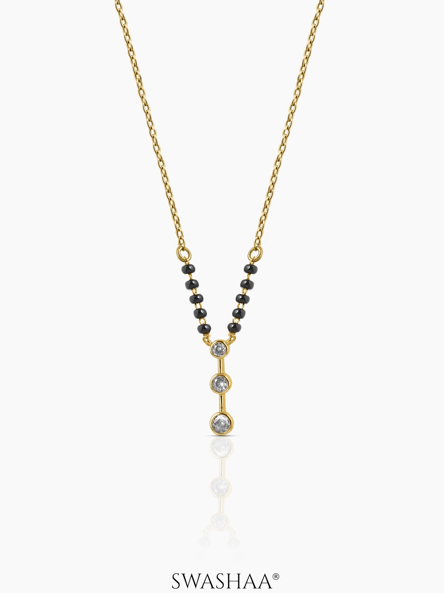 Devika Trio Diamond Drop 18K Gold Plated Mangalsutra