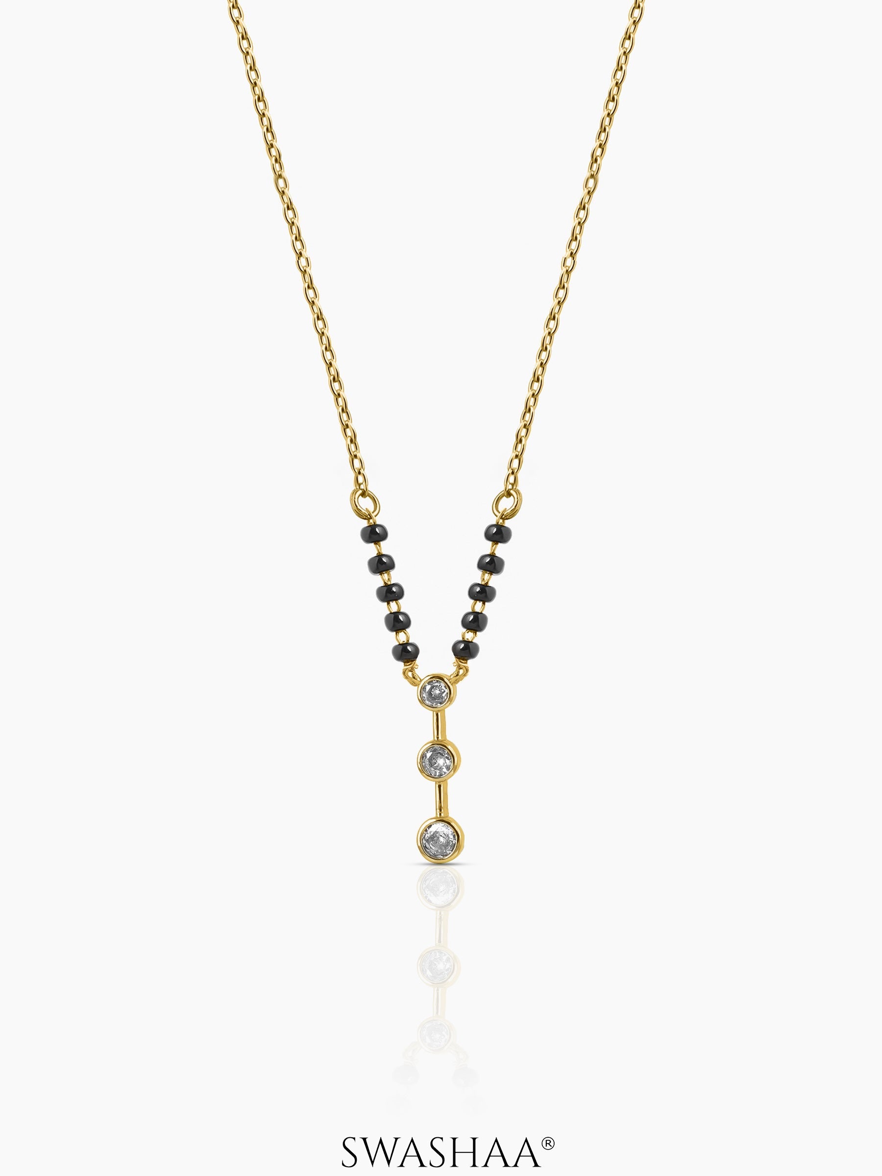 Devika Trio Diamond Drop 18K Gold Plated Mangalsutra