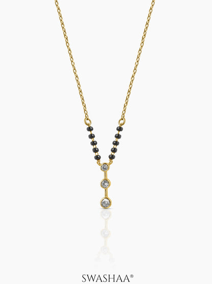 Devika Trio Diamond Drop 18K Gold Plated Mangalsutra