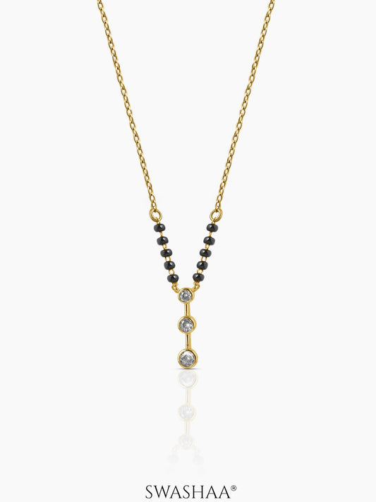 Devika Trio Diamond Drop 18K Gold Plated Mangalsutra