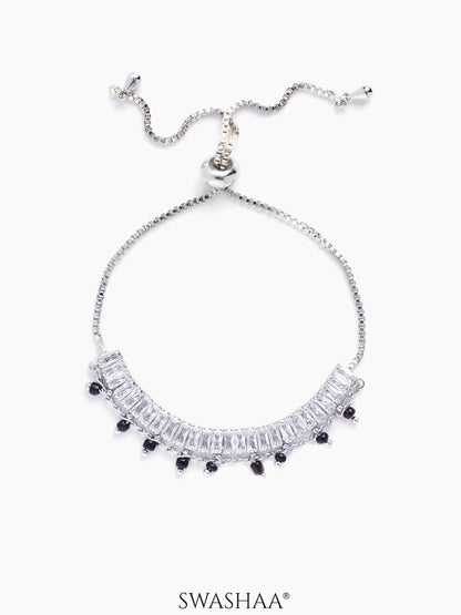 Dia Baguette Stone Silver Mangalsutra Bracelet
