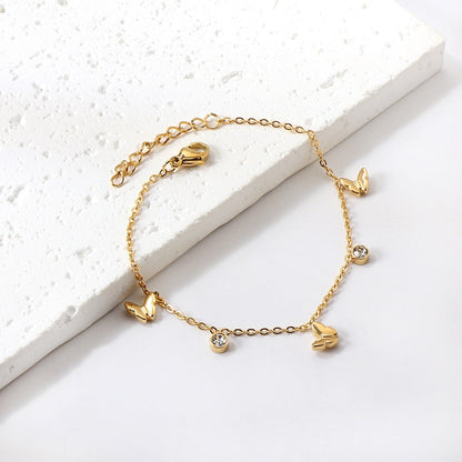 Diamond Butterfly 18K Gold Plated Children's Bracelet - Twisty Locks  - Kids and Women Hair Accessories, Fashion Clothing and Jewellery India