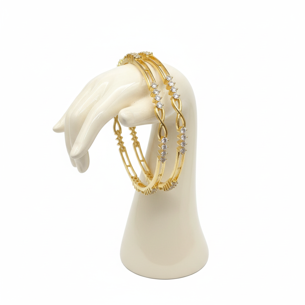 Diamond Infinity Gold Bangles