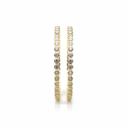Diamond Studded Gold Bangles Set of 2
