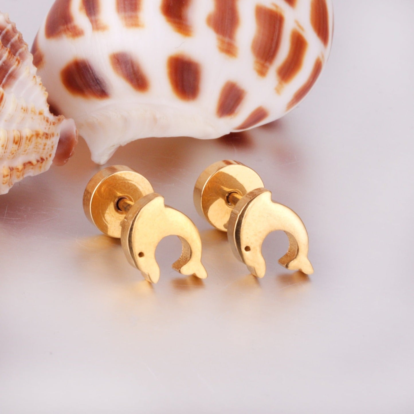Dolphins 18K Gold Plated Children's Earrings - Twisty Locks  - Kids and Women Hair Accessories, Fashion Clothing and Jewellery India