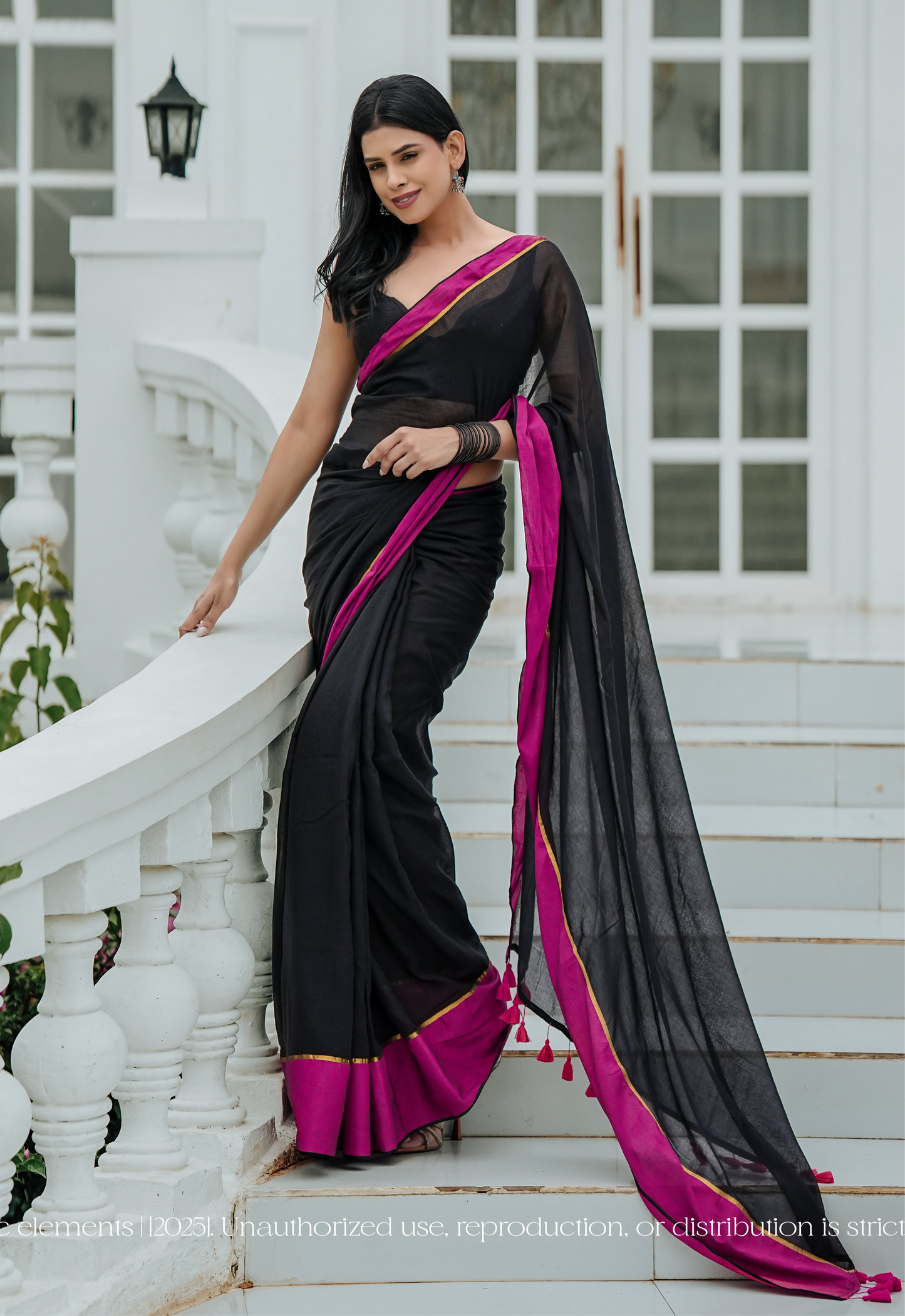 Mul Cotton Saree Kali Gulab Mehfil