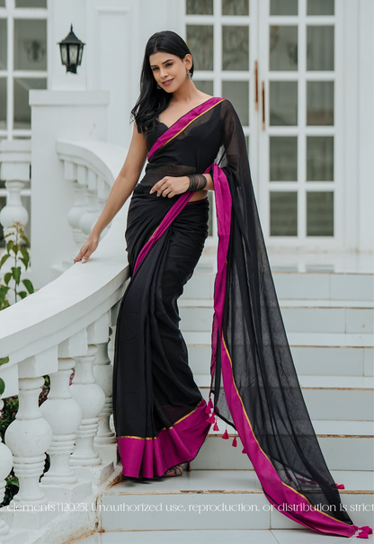 Mul Cotton Saree Kali Gulab Mehfil