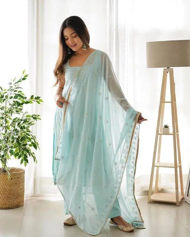 Faux Georgette Sequence Thread work Party wear Salwar Suit - Premium  from Ethenika.com - Just INR 1990! Shop now at Ethenika.com 
