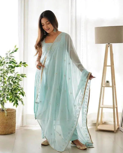 Faux Georgette Sequence Thread work Party wear Salwar Suit - Premium  from Ethenika.com - Just INR 1990! Shop now at Ethenika.com 