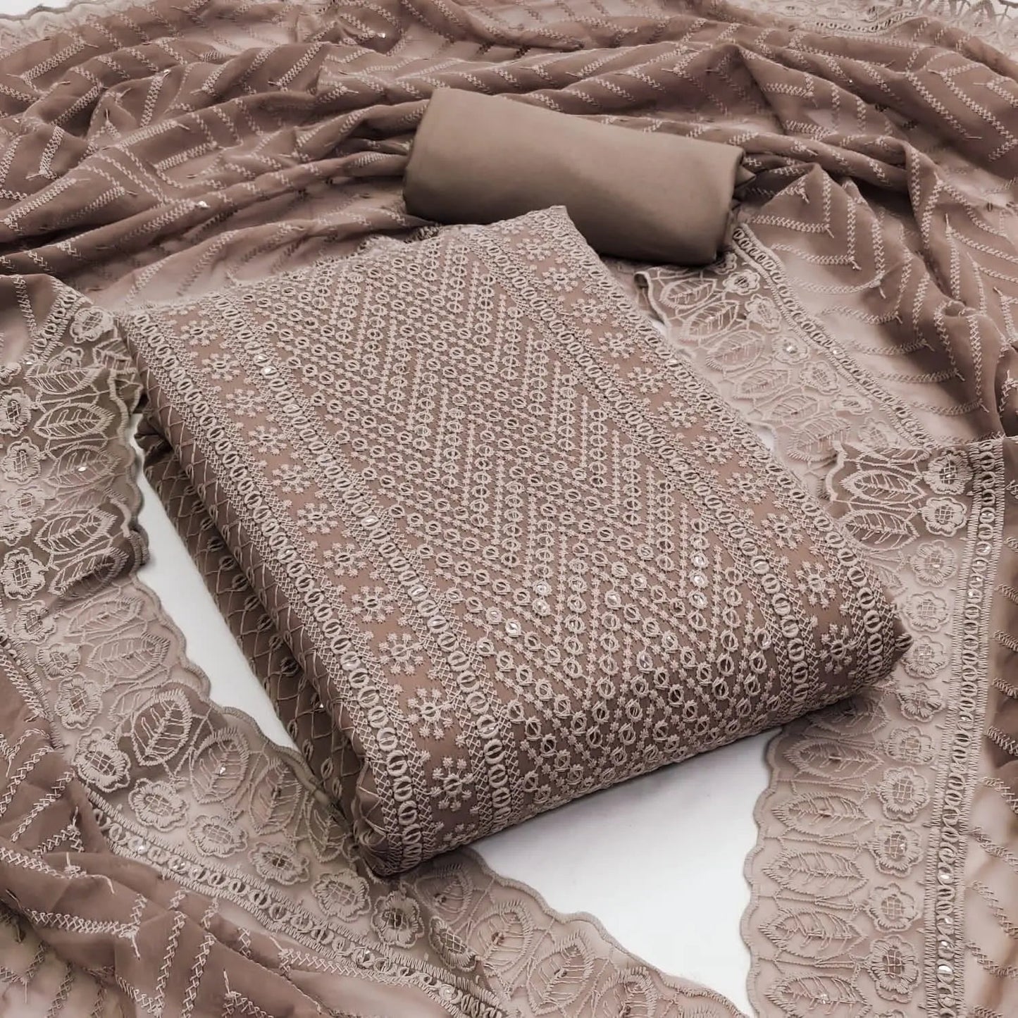 Georgette Chikankari Work Womens Dress Material (Unstitched) - Premium  from Ethenika.com - Just INR 1490! Shop now at Ethenika.com 