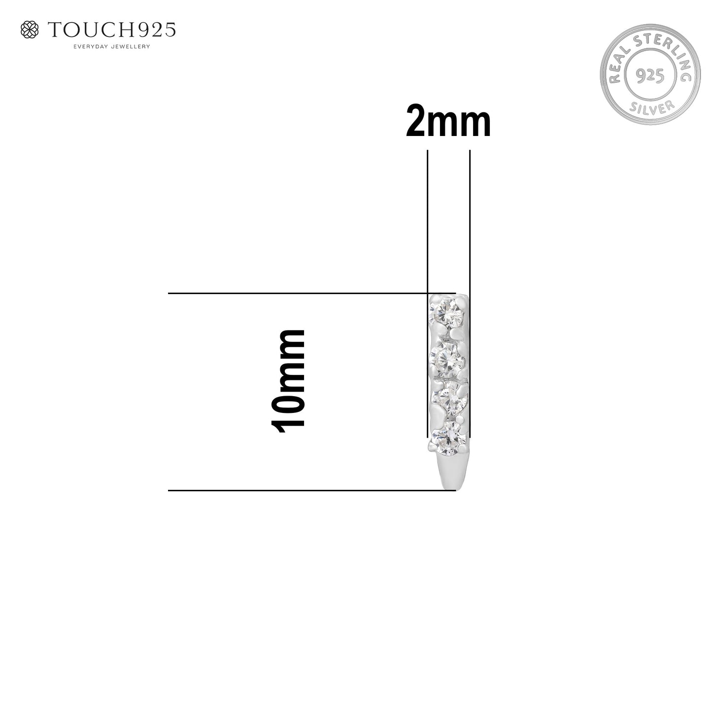 Trio Sparkle Silver Nose Pin