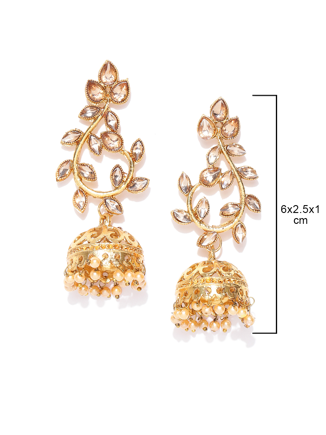 Designer Floral Gold Plated Jhumki Earrings For Women And Girls
