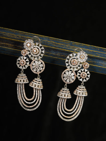 American Diamond Oversized Drop Earrings