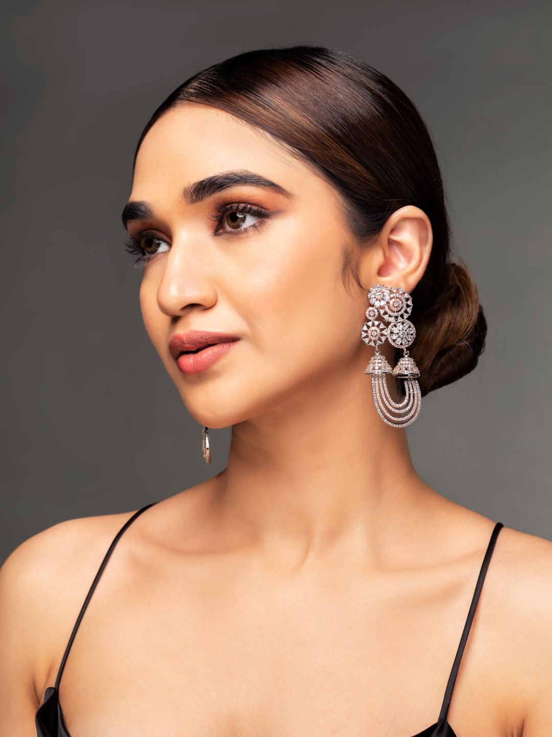 American Diamond Oversized Drop Earrings