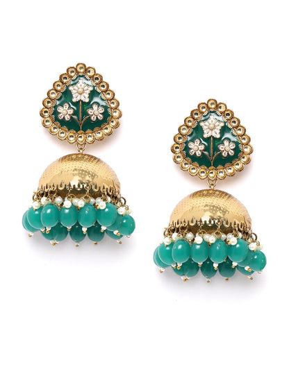 Green Colored Ethnic Beautiful Jhumkas