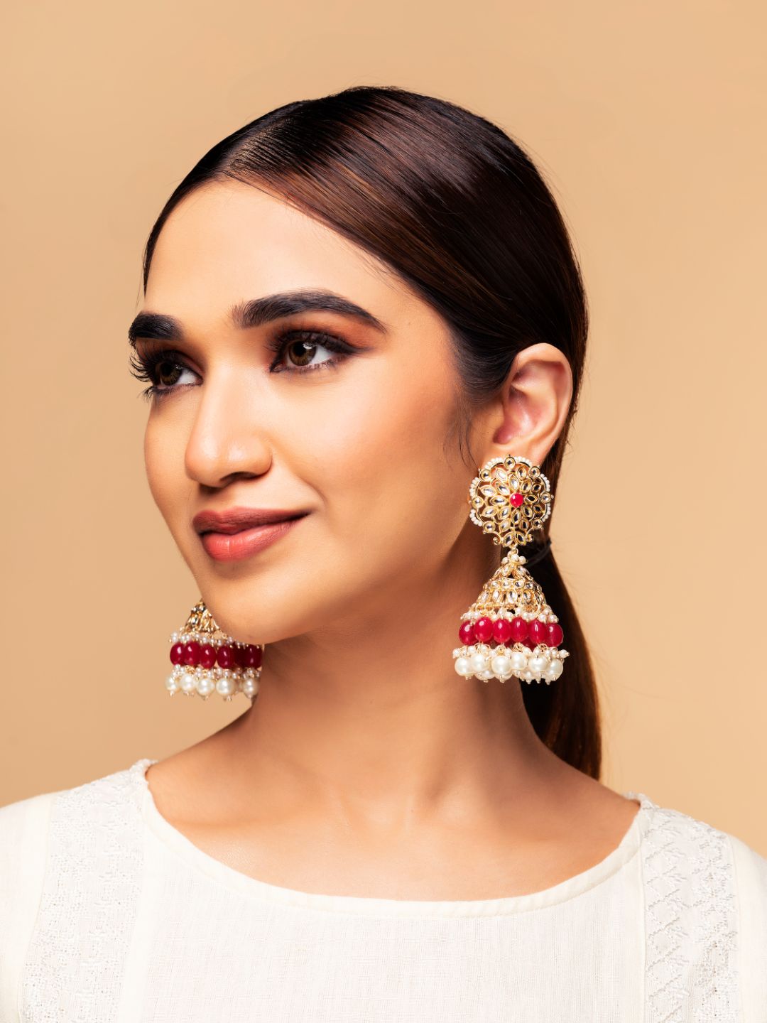 Kundan Studded Gold Plated Earrings