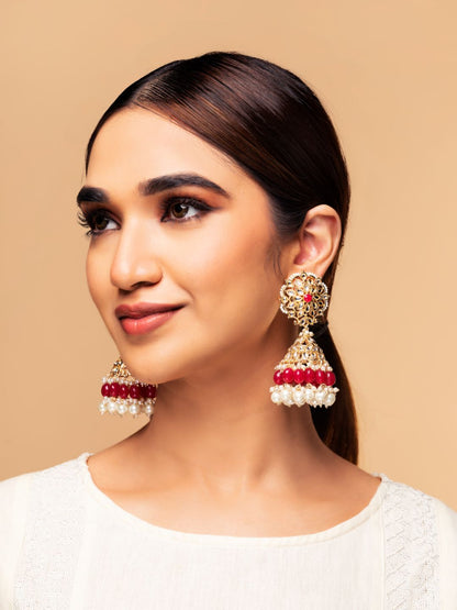 Kundan Studded Gold Plated Earrings