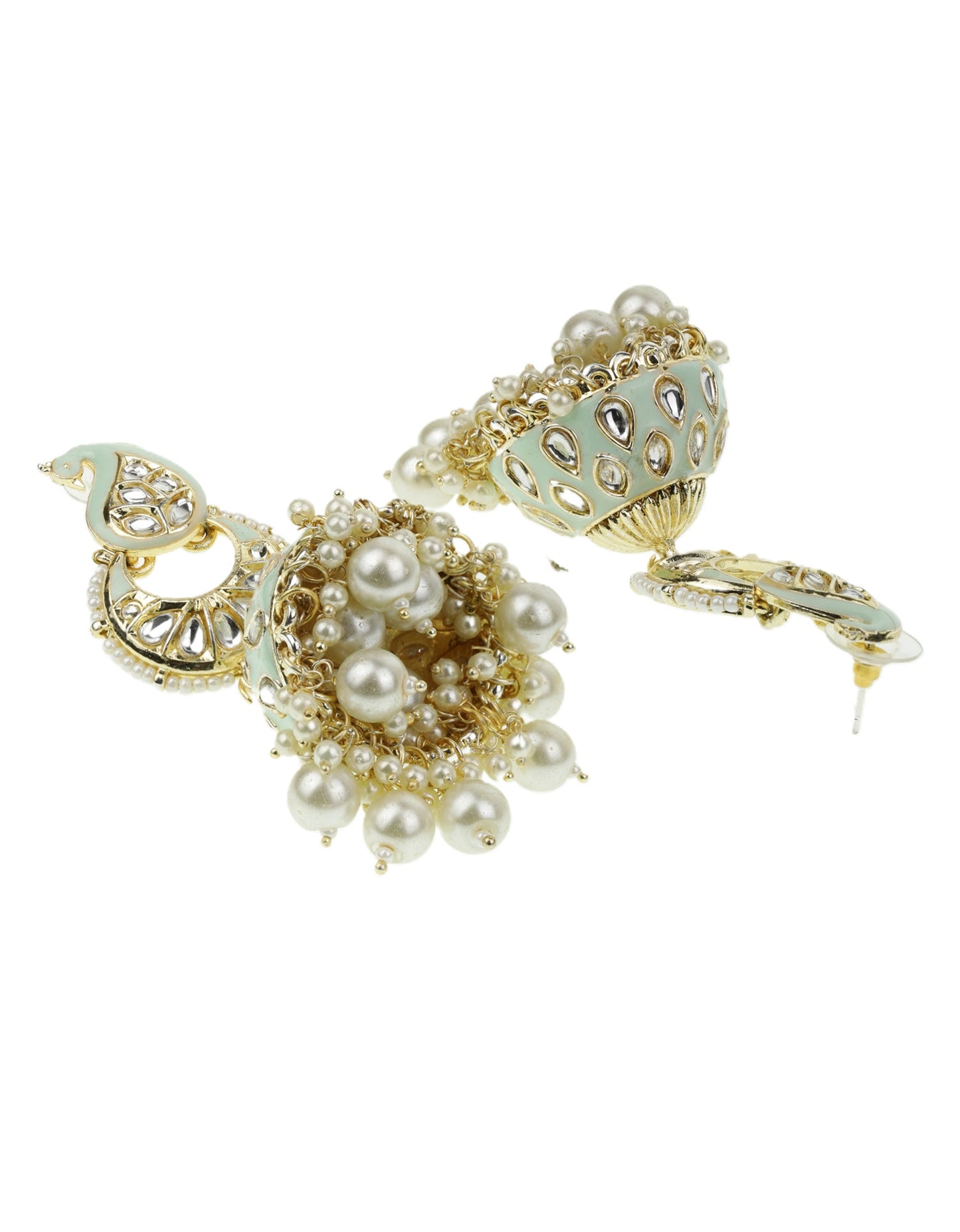 Kundan Studded and beaded Jhumka Earring