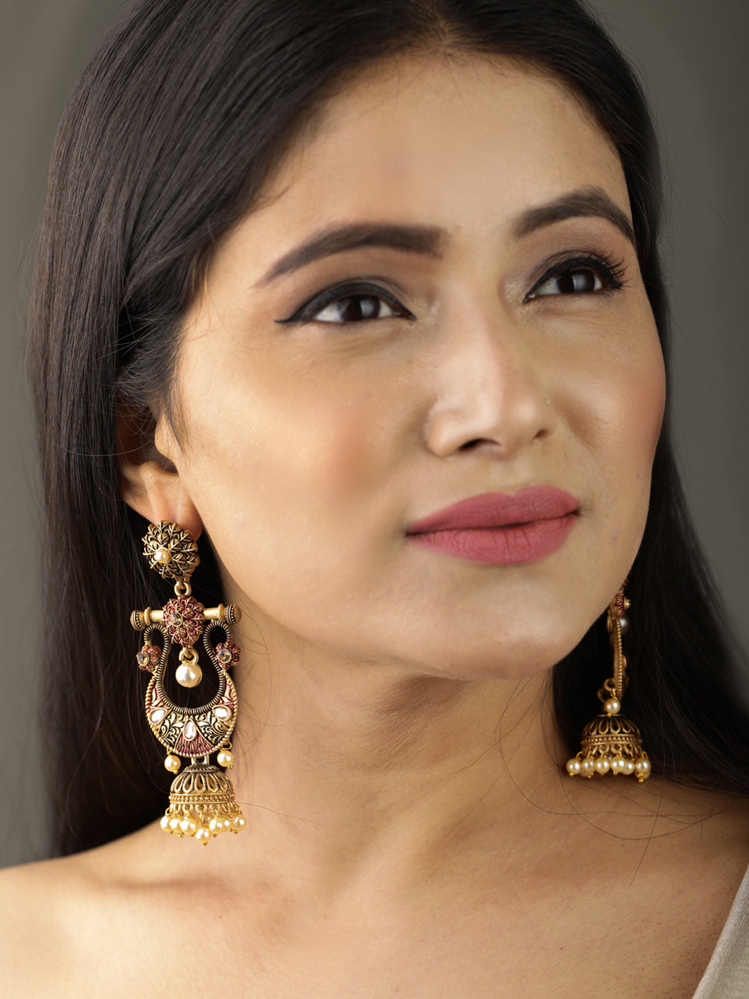 Kundan Studded Meenakari Earring