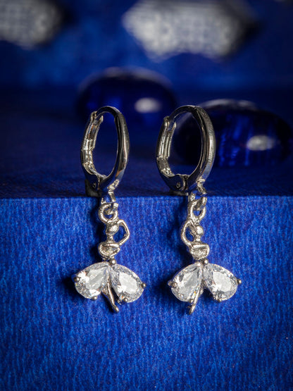 Cute Little American Diamond Studded Fairy Drop Earrings