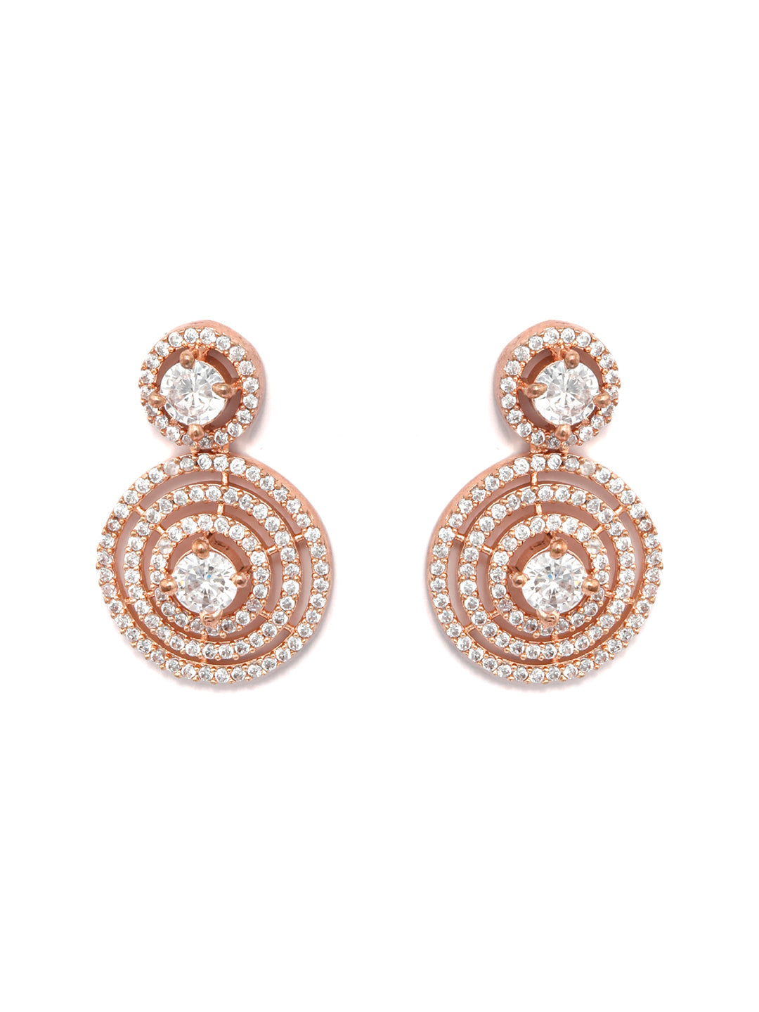 Contemporary Halo-American Diamond Drop Earrings