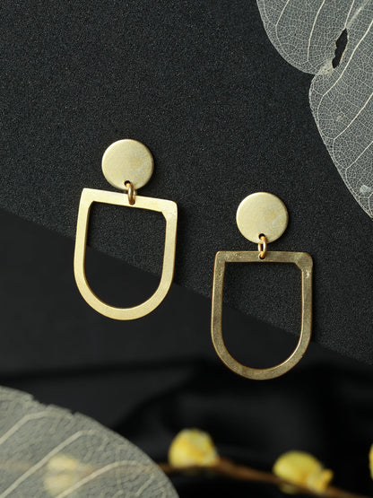 Priyaasi Stylish Geometric Gold Plated Drop Earrings
