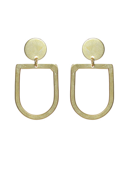 Priyaasi Stylish Geometric Gold Plated Drop Earrings