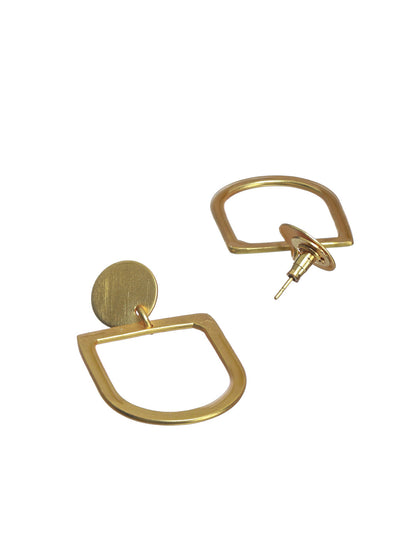 Priyaasi Stylish Geometric Gold Plated Drop Earrings