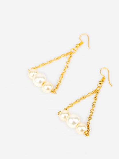 Pretty Pearl Gold-Plated Drop Earrings