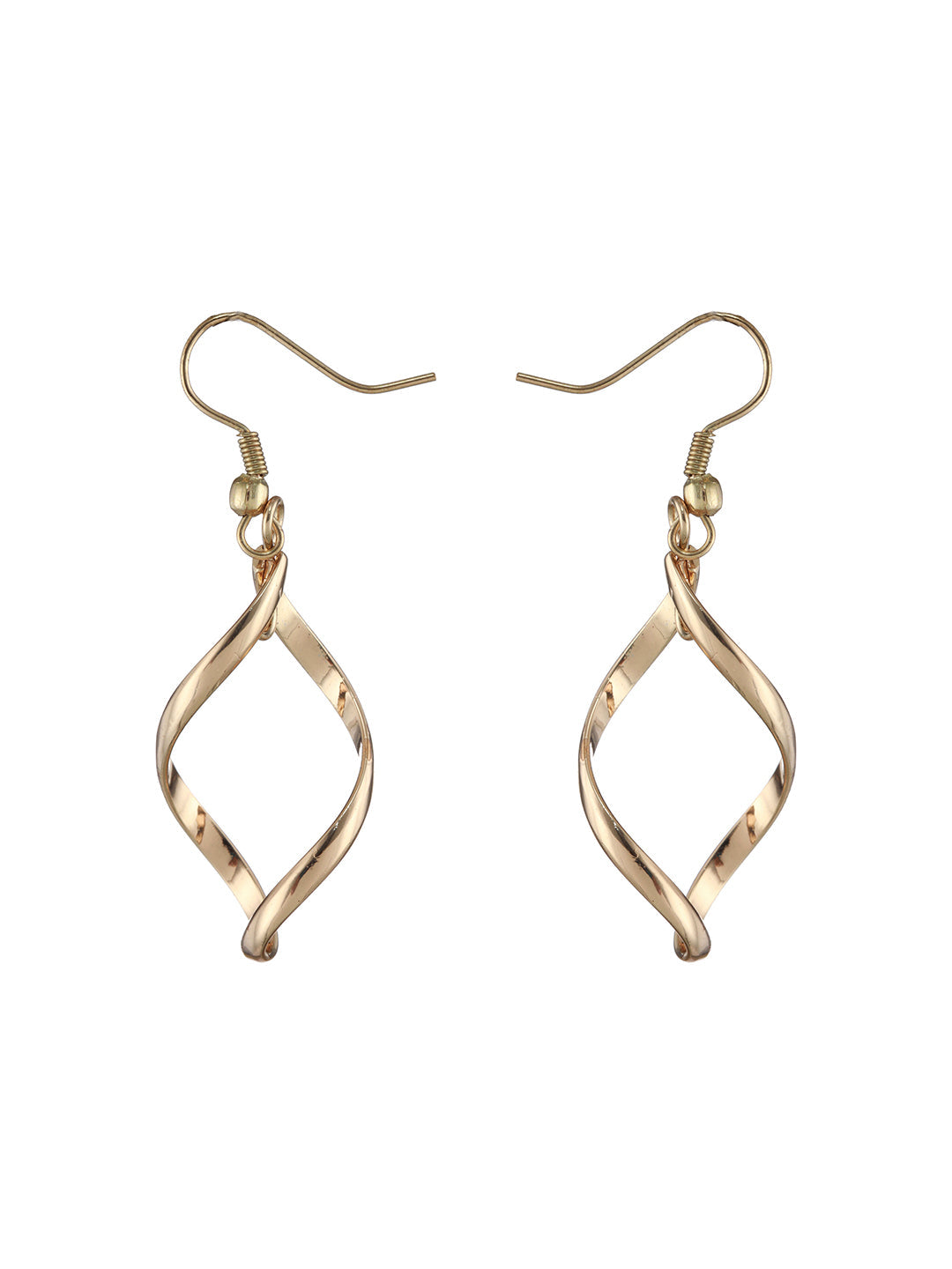 Stylish Twisted Shine Gold-Plated Drop Earrings