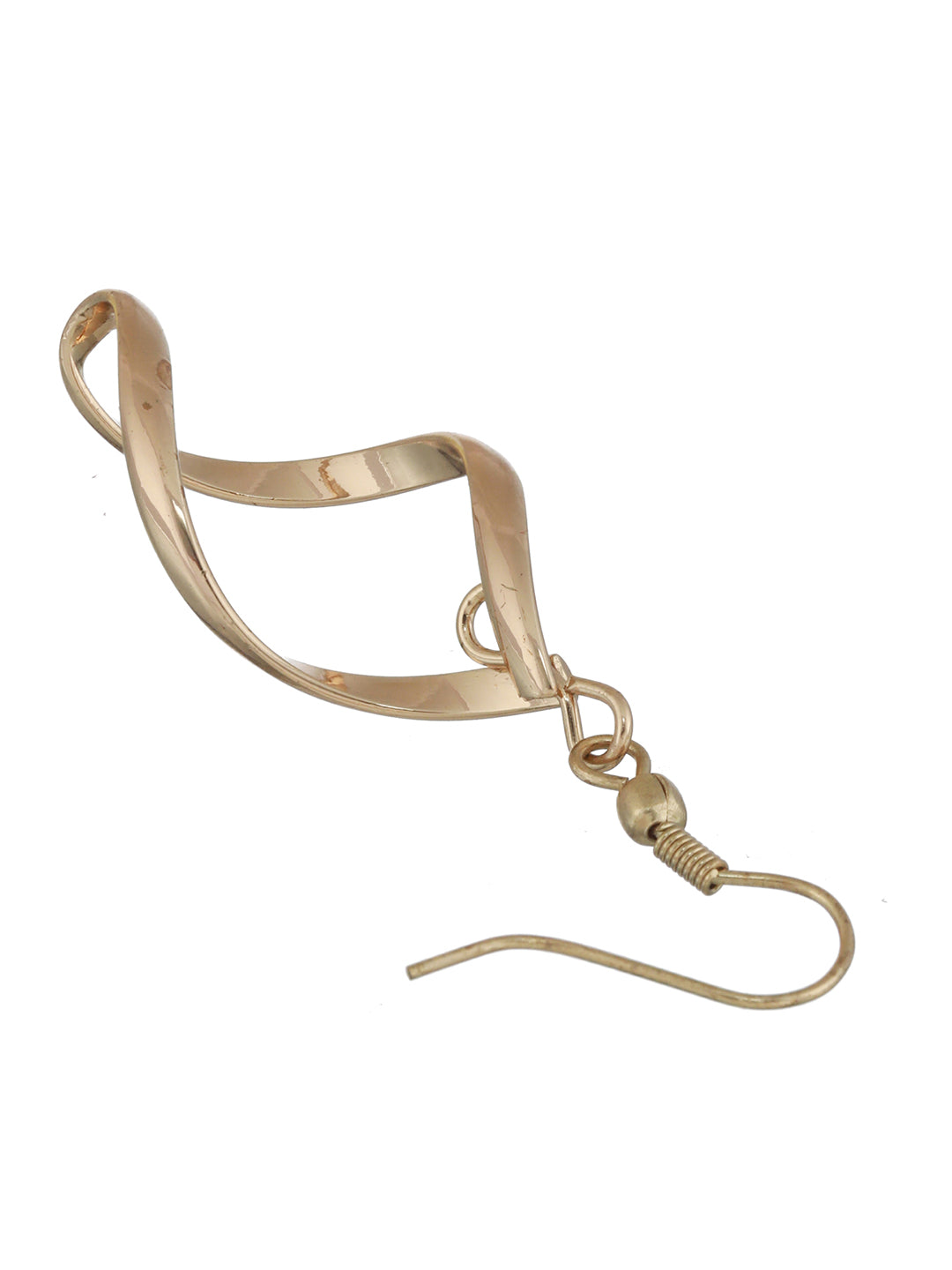 Stylish Twisted Shine Gold-Plated Drop Earrings