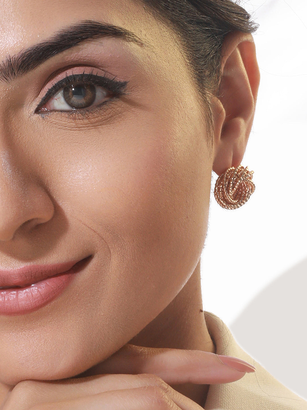 Tangled Love Rose Gold-Plated Stud Earrings