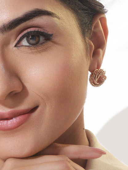 Tangled Love Rose Gold-Plated Stud Earrings
