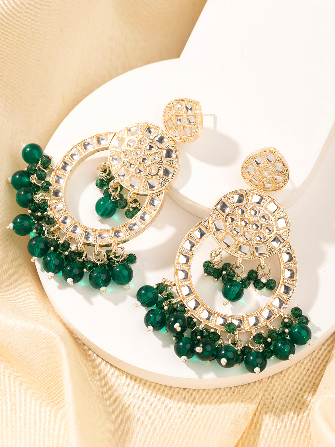 Priyaasi Gold Plated Kundan Drop Earrings
