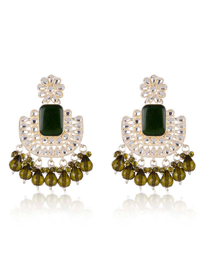 Priyaasi Multi Coloured Peacock Shaped Meenakari Drop Earrings