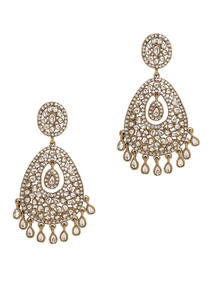 Priyaasi A Long Gilded Kundan Elegance and Mehandi Plating Chandbalis