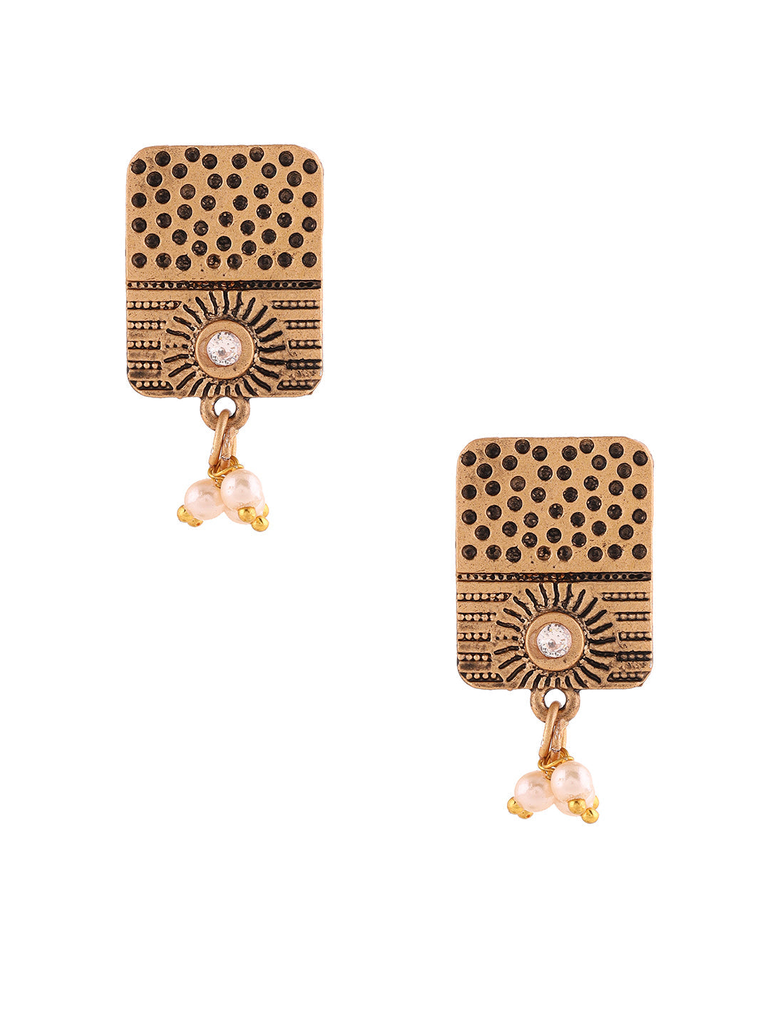 Priyaasi A Combo of Pearl and Tribal Designs Earrings