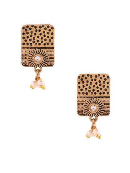 Priyaasi A Combo of Pearl and Tribal Designs Earrings