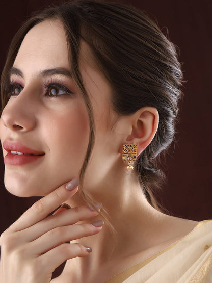 Priyaasi A Combo of Pearl and Tribal Designs Earrings