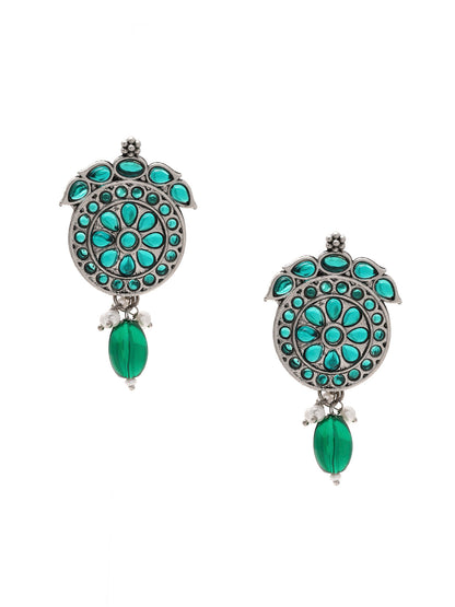 Priyaasi Enchanting Elegance Oxidised Chandbali Earrings