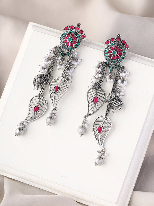 Priyaasi Sterling Silver Oxidized Drop Earrings