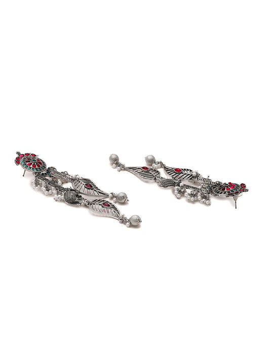 Priyaasi Sterling Silver Oxidized Drop Earrings